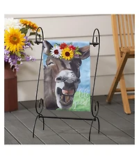 Evergreen Donkey Friend Garden Burlap Flag 12.5 x 18 Inches Indoor Outdoor Decor