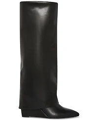 Madden Girl Evander Fold-Over Cuffed Knee High Wedge Dress Boots