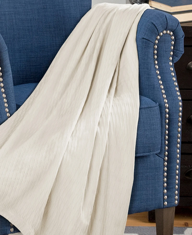 Superior Diamond Pattern All Season Woven Cotton Blanket, Full/Queen
