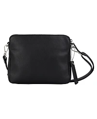 Mancini Pebbled Collection Valerie Leather Mini Crossbody Bag