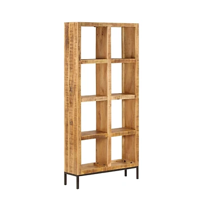 Bookshelf 31.5"x9.8"x68.9" Solid Mango Wood
