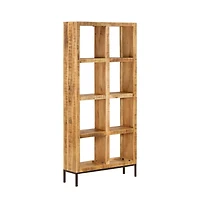 Bookshelf 31.5"x9.8"x68.9" Solid Mango Wood