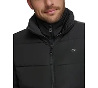 Calvin Klein Men's Puffer With Set Bib Detail, Created for Macy's