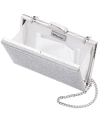 Nina Imitation Pearl and Crystal Minaudiere Clutch