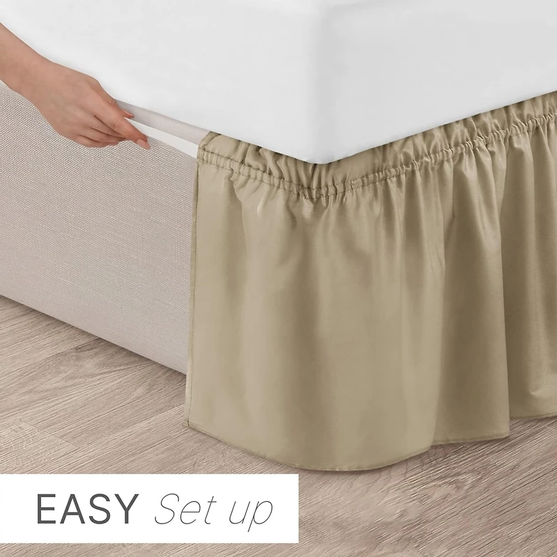 Ruffled Elastic Wrap Around Bedskirt Inch Drop