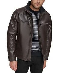 Calvin Klein Men's Faux Leather Moto Jacket, Created for Macy's