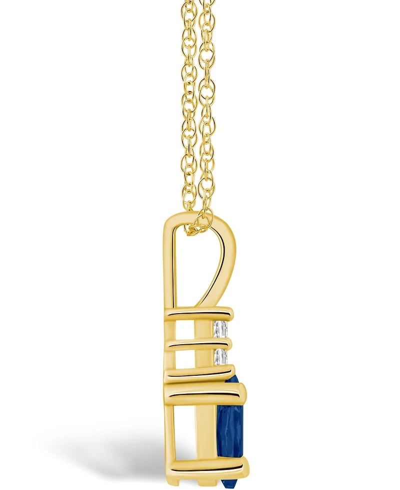 Macy's Sapphire (/ Ct. t.w.) and Diamond Accent Pendant Necklace