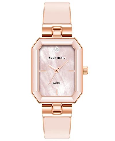 Anne Klein Women's Quartz Enamel Alloy Bangle Watch, 24mm x 37.5mm