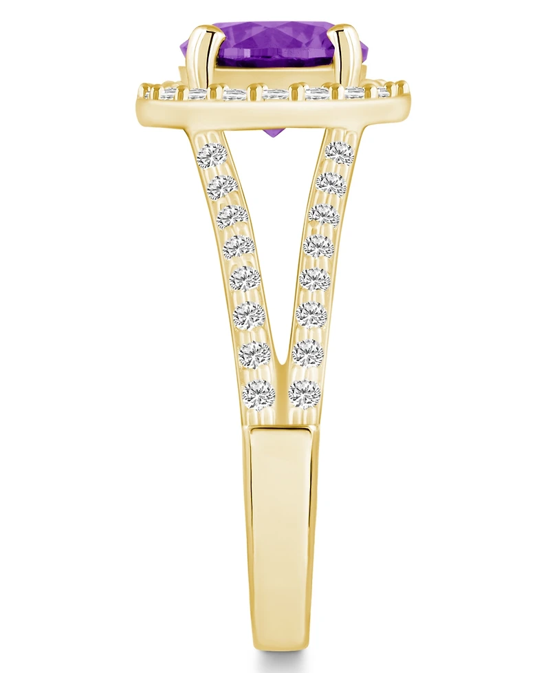 Macy's Amethyst (1-3/4 ct. t.w.) and Diamond (1/2 Ring 14K Yellow Gold