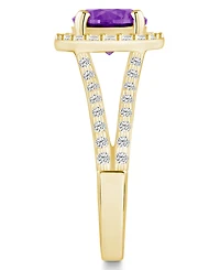 Macy's Amethyst (1-3/4 ct. t.w.) and Diamond (1/2 Ring 14K Yellow Gold