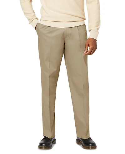 Dockers Men's Signature Relaxed Fit Pleated Iron Free Pants with Stain Defender