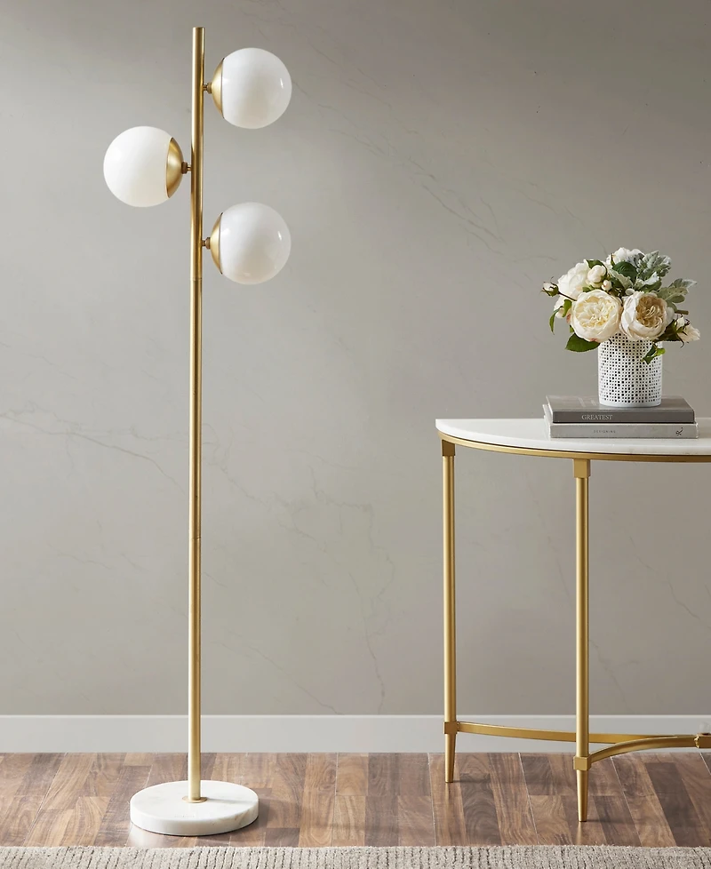 Ink+Ivy Holloway 3-Globe Light Floor Lamp with Marble Base