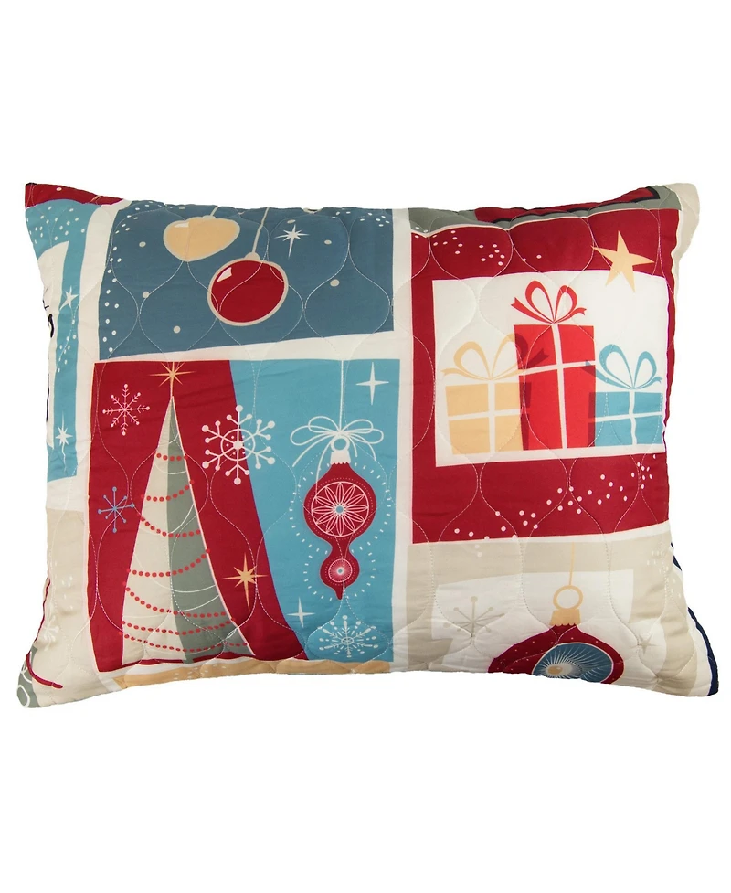 Donna Sharp Retro Christmas 3 Piece Reversible Quilt Set, King