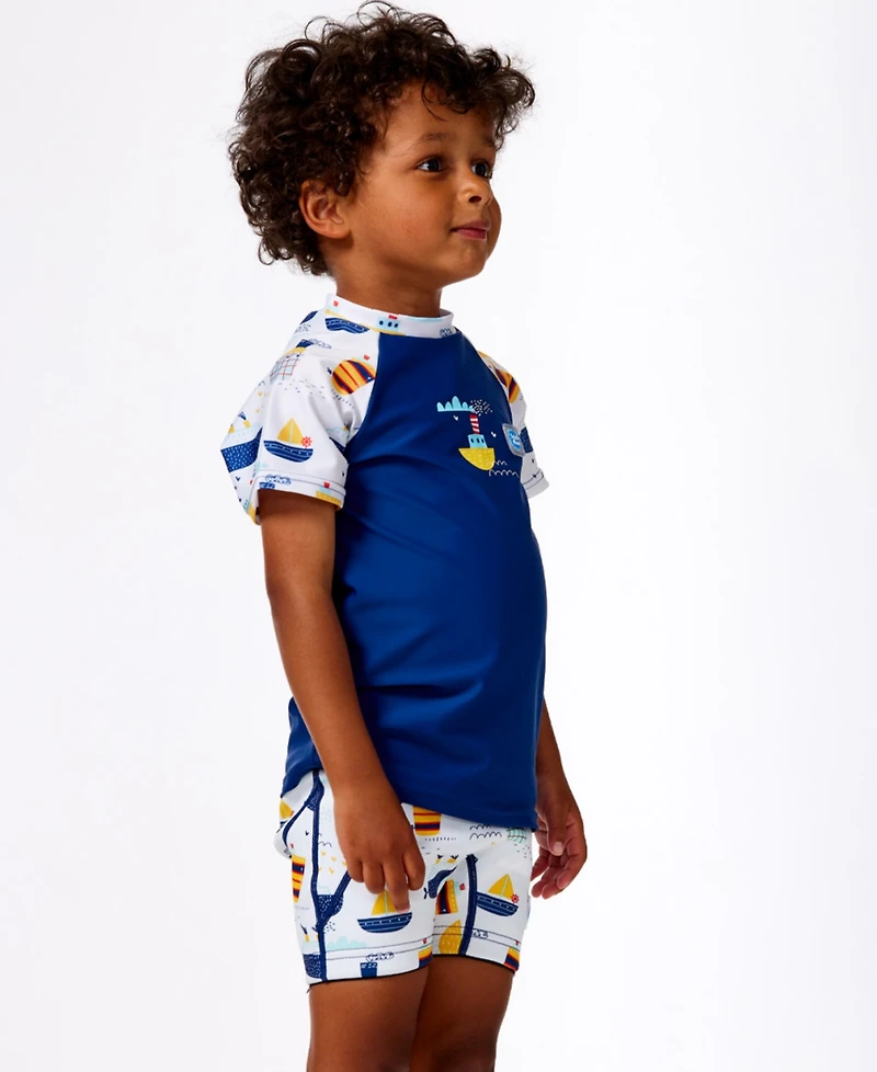Splash About Toddler Boys Tug Boats Short Sleeved Rash Top
