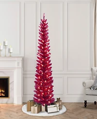 Puleo 6' Pre-Lit Tinsel Artificial Tree