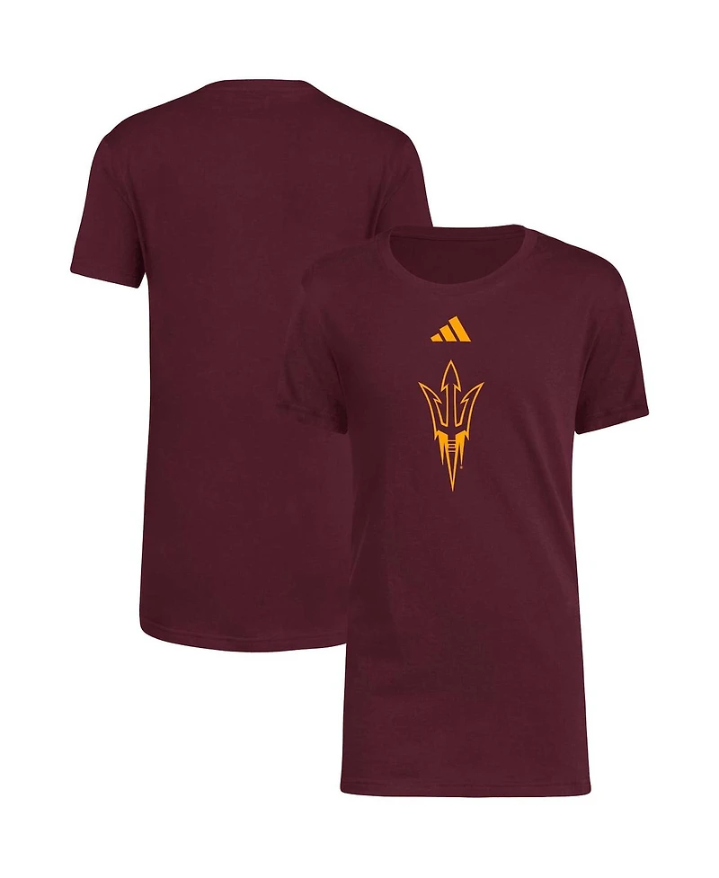 Big Boys adidas Maroon Arizona State Sun Devils 2023 Sideline Locker Room Logo Fresh T-shirt
