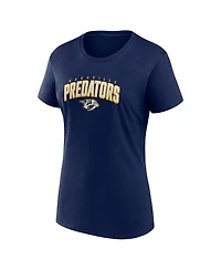 Women's Fanatics Gold, Navy Nashville Predators Two-Pack Fan T-shirt Set