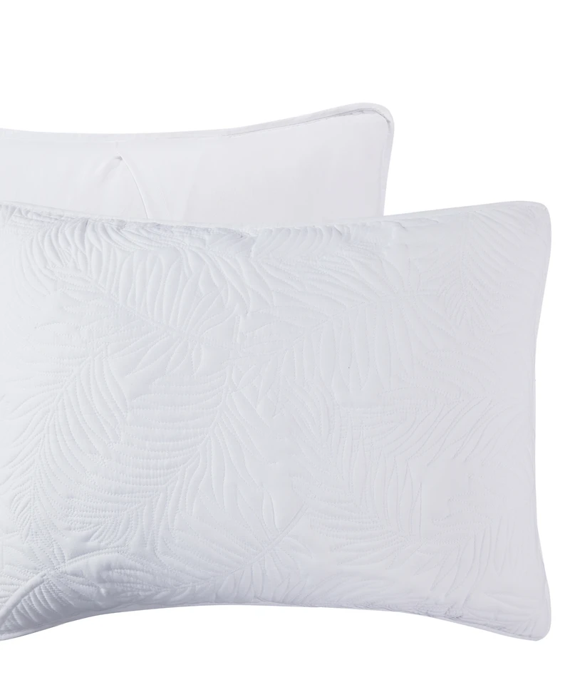 Closeout! Videri Home Coastal Palm Embroidered 3-Piece Quilt Set, King