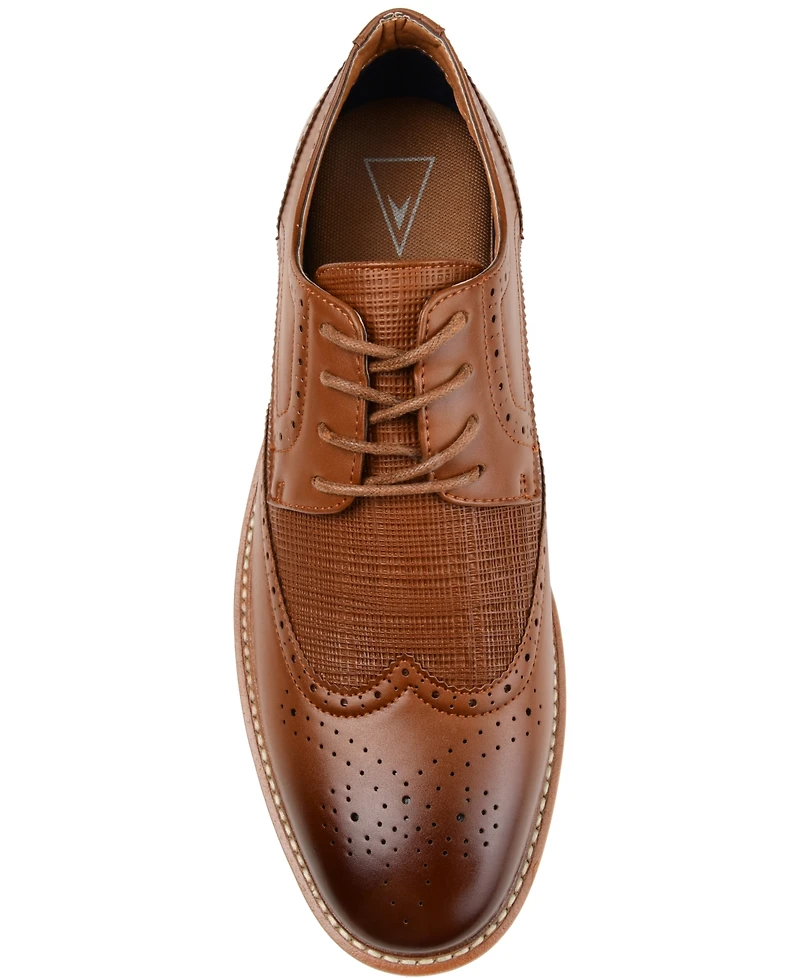 Vance Co. Men's Warrick Wide Width Tru Comfort Foam Wingtip Lace-Up Derby Dress Shoes