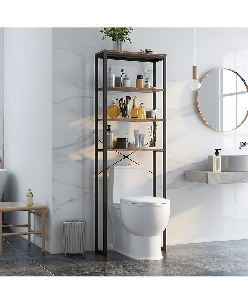 Costway 4-Tier Over the Toilet Storage Rack Freestanding Bathroom Organizer
