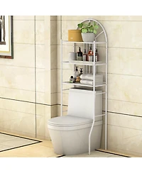 Costway 3 Shelf Over The Toilet Bathroom Space Saver Towel Storage Rack Organizer
