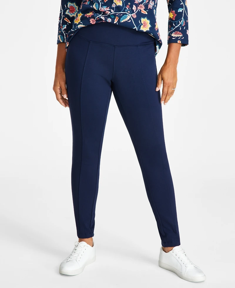 Style & Co Petite Ponte-Knit Mid-Rise Pants, Short, Created for Macy's
