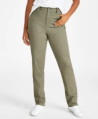Style & Co Women's Straight-Leg High Rise Twill Pants