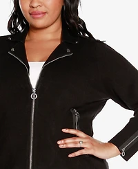Belldini Black Label Plus Motorcycle Sweater Jacket