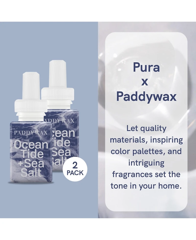 Pura Paddywax - Ocean Tide & Sea Salt - Home Scent Refill - Smart Home Air Diffuser Fragrance - Up to 120-Hours of Luxury Fragrance per Refill