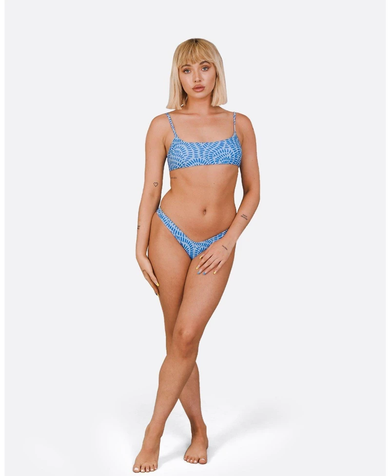 Oosc Women's Moroccan Dream Lace up Crop Bikini Top