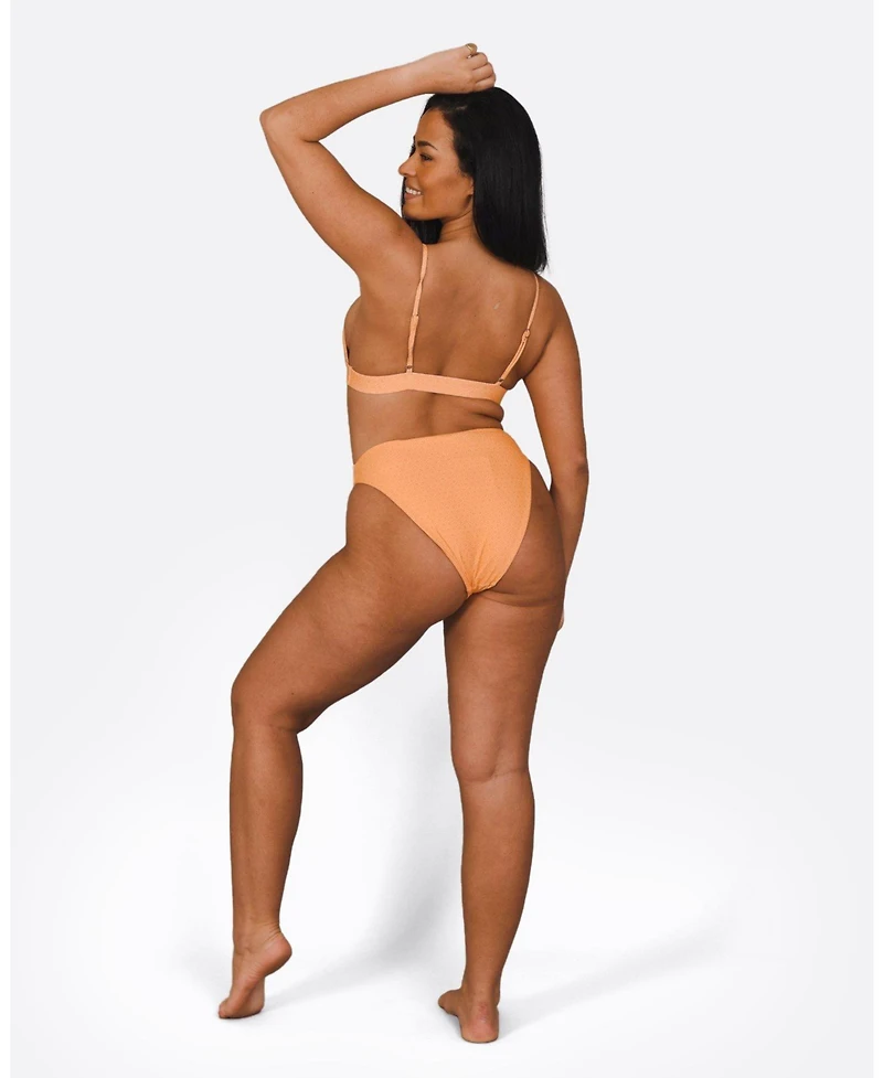 Oosc Women's Tangerine Squeeze Mile High Bikini Bottoms