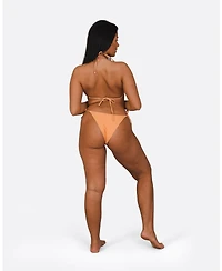 Oosc Women's Tangerine Squeeze Tie Side Bikini Bottoms