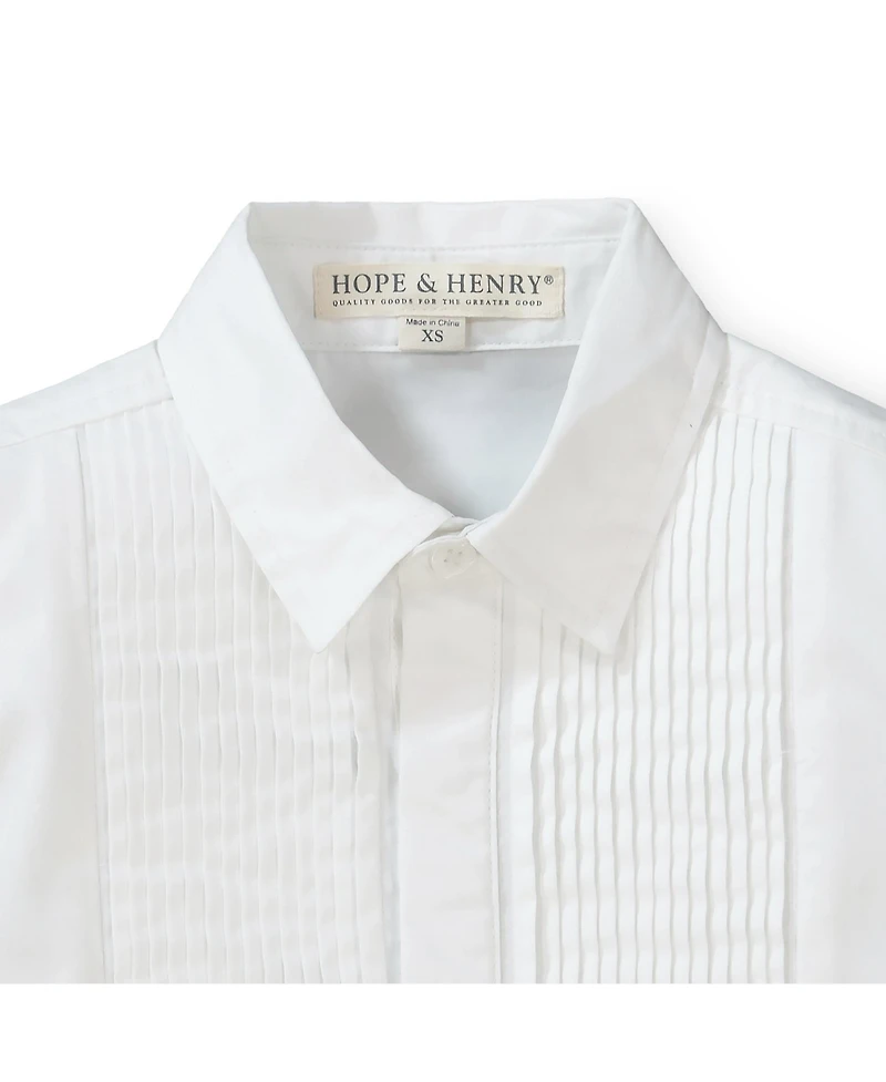 Hope & Henry Boys' Tuxedo Button Down Shirt, Infant