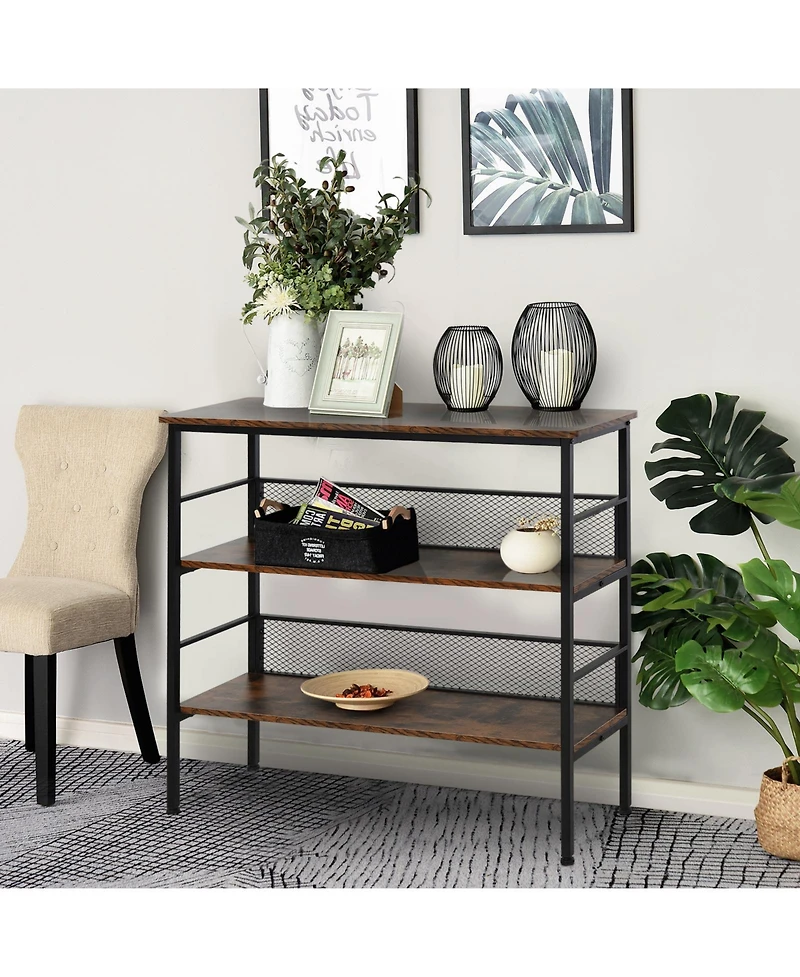 Homcom Three-Tier Storage Rack Foot Adjusted Multi-functional Space Saving