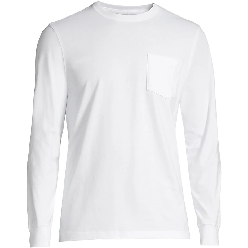 Lands' End Men's Super-t Long Sleeve T-Shirt with Pocket