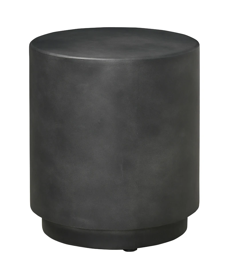 Homcom Lightweight Accent Table with Concrete Finish, Round Side Table with 4 Adjustable Feet for Indoor, Outdoor, Charcoal Grey