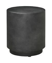 Homcom Lightweight Accent Table with Concrete Finish, Round Side Table with 4 Adjustable Feet for Indoor, Outdoor, Charcoal Grey