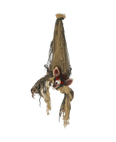 Outsunny 36" Animated Scare Prop Hanging Bat, Indoor Halloween Decorations