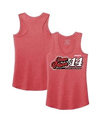 Women's Stewart-Haas Racing Team Collection Heather Red Chase Briscoe 2023 #14 Finish Line Tri-Blend Racerback Tank Top