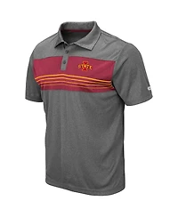 Men's Colosseum Heathered Charcoal Iowa State Cyclones Smithers Polo Shirt