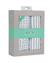 Ely's & Co. Baby Fitted Waterproof Crib Sheet 100% Combed Jersey Cotton