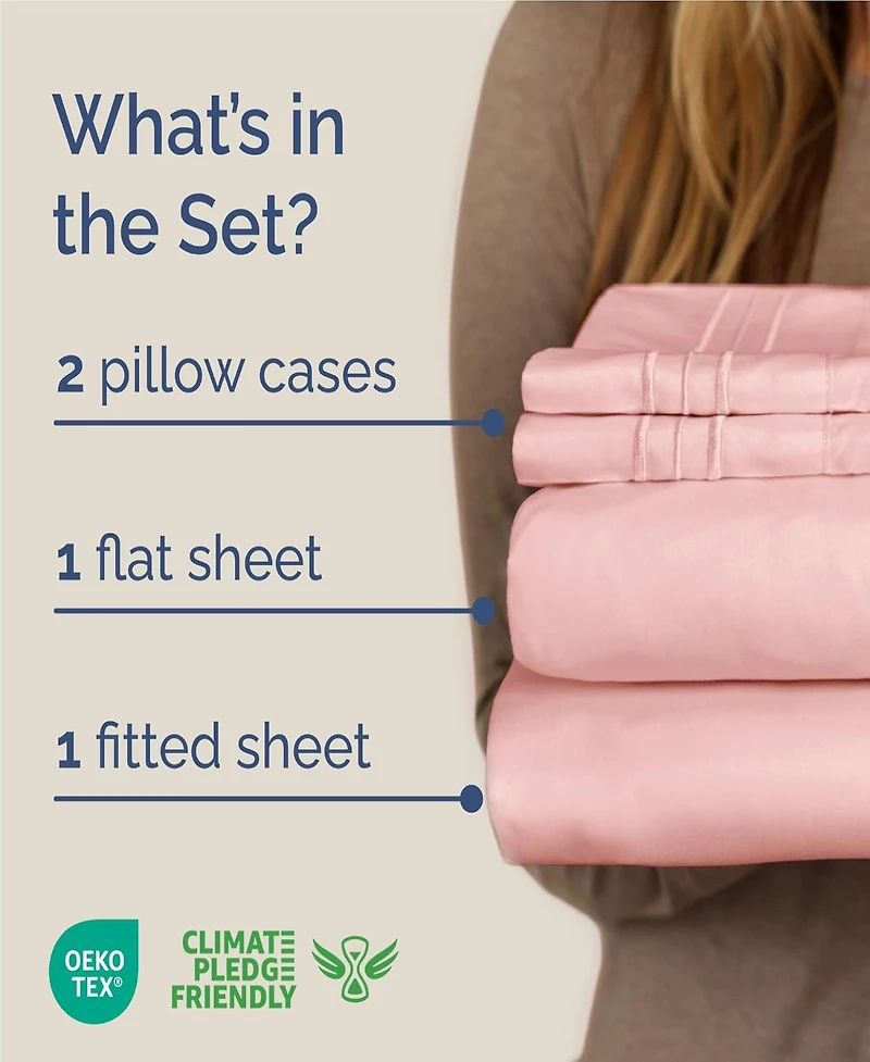 Piece Deep Pocket Microfiber (Muted, Vibrant, Heathered) Sheet Set