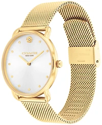 Coach Women's Elliot Gold-Tone Stainless Steel Mesh Bracelet Watch 36mm