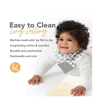 BooginHead Baby Cotton Baby Drool Bibs, Teething Bib and Pacifier Holder Bib, 2 Pack, Gray Chevron