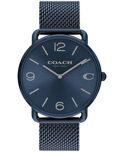 Coach Unisex Elliot Blue Stainless Steel Mesh Bracelet Watch 41mm
