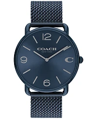 Coach Unisex Elliot Blue Stainless Steel Mesh Bracelet Watch 41mm