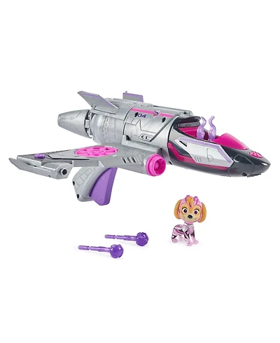 Paw Patrol- The Mighty Movie, Converting Rescue Jet with Skye Mighty Pups Action Figure, Lights and Sounds, Kids Toys for Boys Girls 3 Plus