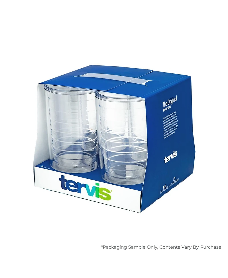 Tervis Clear & Colorful Tabletop Made in Usa Double Walled Insulated Tumbler Travel Cup Keeps Drinks Cold & Hot, 16oz - 4pk, Clear