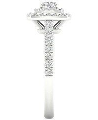 Diamond Cushion Double Halo Engagement Ring (3/4 ct. t.w.) in 14k White Gold