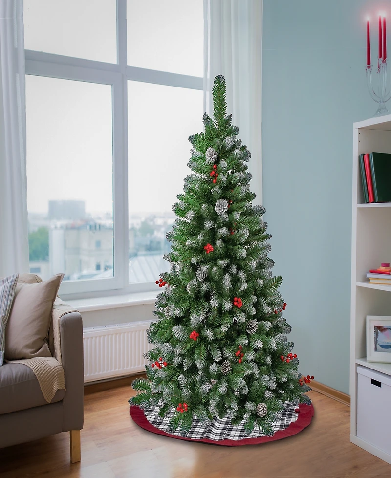 National Tree Company 4.5 ft. Cullen Hinged Tree w/ 17 Berries & 17 Pinecones